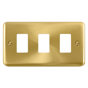 Click® Scolmore GridPro® DPSB20403 3 Gang GridPro® Frontplate - Satin Brass Satin Brass  Insert