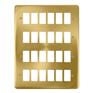 Click® Scolmore GridPro® DPSB20524 24 Gang GridPro® Frontplate - Satin Brass Satin Brass  Insert