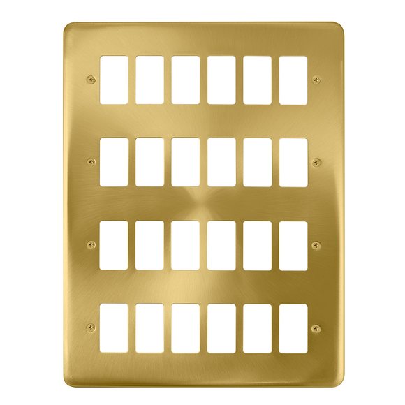 Click® Scolmore GridPro® DPSB20524 24 Gang GridPro® Frontplate - Satin Brass Satin Brass  Insert