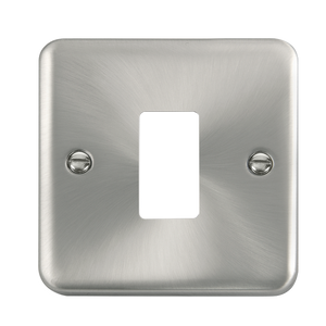 Click® Scolmore GridPro® DPSC20401 1 Gang GridPro® Frontplate - Satin Chrome Satin Chrome  Insert