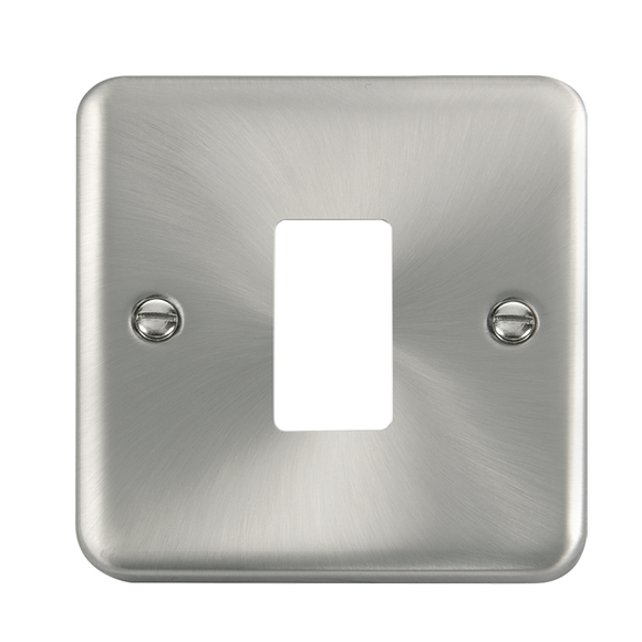 Click® Scolmore GridPro® DPSC20401 1 Gang GridPro® Frontplate - Satin Chrome Satin Chrome  Insert