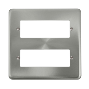 Click® Scolmore Deco Plus® DPSC512 2 Tier MiniGrid® Unfurnished Plate - 12 Apertures Satin Chrome  Insert