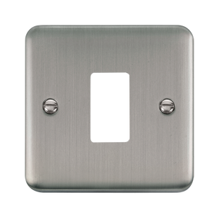 Click® Scolmore GridPro® DPSS20401 1 Gang GridPro® Frontplate - Stainless Steel Stainless Steel  Insert