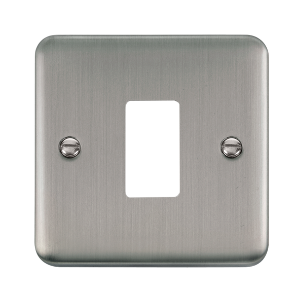 Click® Scolmore GridPro® DPSS20401 1 Gang GridPro® Frontplate - Stainless Steel Stainless Steel  Insert