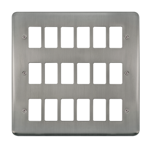 Click® Scolmore GridPro® DPSS20518 18 Gang GridPro® Frontplate - Stainless Steel Stainless Steel  Insert