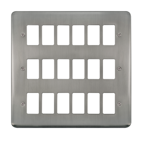 Click® Scolmore GridPro® DPSS20518 18 Gang GridPro® Frontplate - Stainless Steel Stainless Steel  Insert