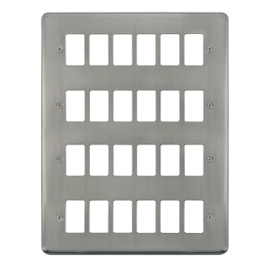 Click® Scolmore GridPro® DPSS20524 24 Gang GridPro® Frontplate - Stainless Steel Stainless Steel  Insert