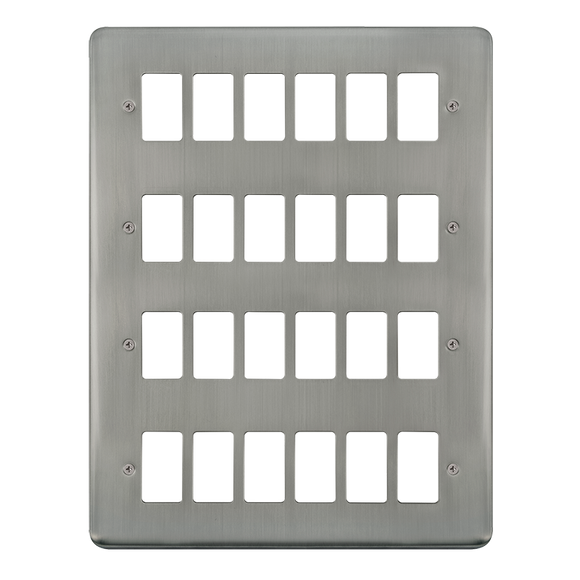 Click® Scolmore GridPro® DPSS20524 24 Gang GridPro® Frontplate - Stainless Steel Stainless Steel  Insert