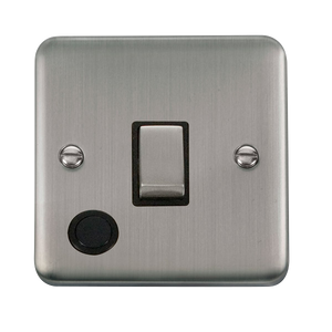 Click® Scolmore Deco Plus® DPSS522BK 20A Ingot DP Switch  Stainless Steel Black Insert