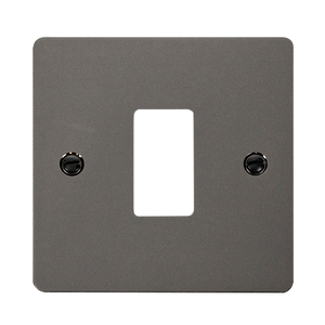 Click® Scolmore GridPro® FPBN20401 1 Gang GridPro® Frontplate - Black Nickel Black Nickel  Insert