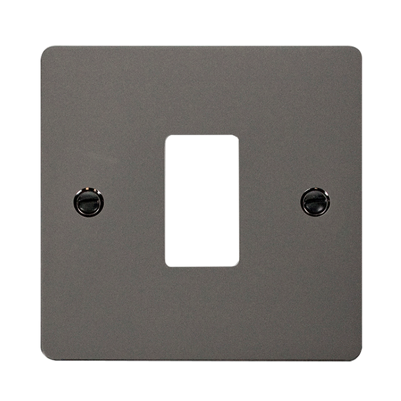 Click® Scolmore GridPro® FPBN20401 1 Gang GridPro® Frontplate - Black Nickel Black Nickel  Insert