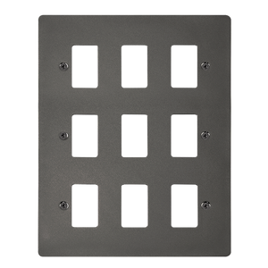 Click® Scolmore GridPro® FPBN20509 9 Gang GridPro® Frontplate - Black Nickel Black Nickel  Insert