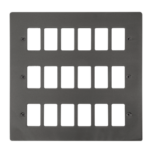 Click® Scolmore GridPro® FPBN20518 18 Gang GridPro® Frontplate - Black Nickel Black Nickel  Insert