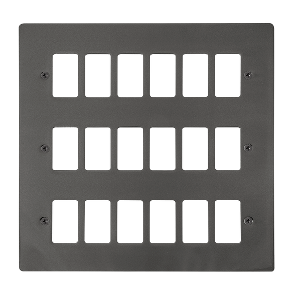 Click® Scolmore GridPro® FPBN20518 18 Gang GridPro® Frontplate - Black Nickel Black Nickel  Insert