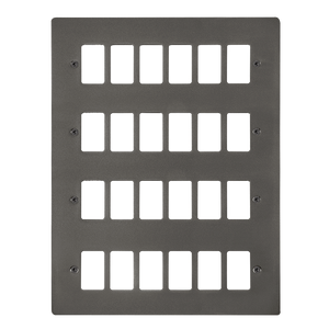 Click® Scolmore GridPro® FPBN20524 24 Gang GridPro® Frontplate - Black Nickel Black Nickel  Insert