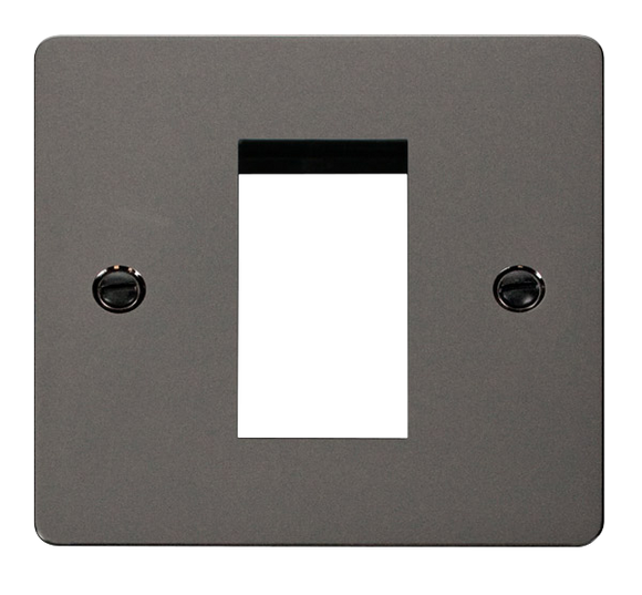 Click® Scolmore Define® FPBN310 1 Gang New Media™ Unfurnished Plate - 1 Aperture  Black Nickel  Insert