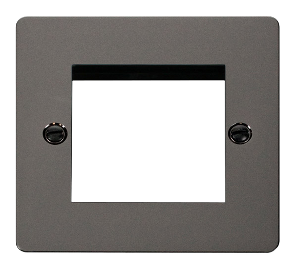 Click® Scolmore Define® FPBN311 1 Gang New Media™ Unfurnished Plate - 2 Apertures Black Nickel  Insert