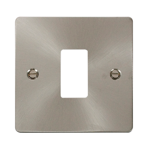 Click® Scolmore GridPro® FPBS20401 1 Gang GridPro® Frontplate - Brushed Stainless Brushed Stainless  Insert