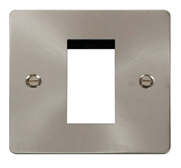 Click® Scolmore Define® FPBS310 1 Gang New Media™ Unfurnished Plate - 1 Aperture  Brushed Stainless  Insert