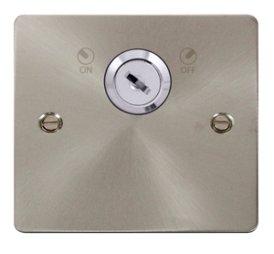 Click® Scolmore Define® FPBS660 20A Double Pole Key Lockable Switch Brushed Stainless  Insert