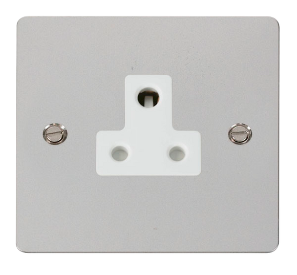 Click® Scolmore Define® FPCH038WH 5A Round Pin Socket Polished Chrome White Insert