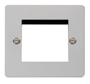 Click® Scolmore Define® FPCH311 1 Gang New Media™ Unfurnished Plate - 2 Apertures Polished Chrome  Insert