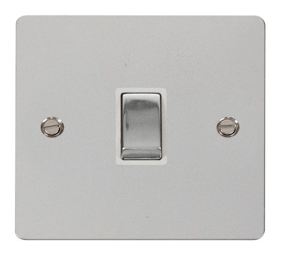 Click® Scolmore Define® FPCH722WH 20A Ingot DP Switch  Polished Chrome White Insert