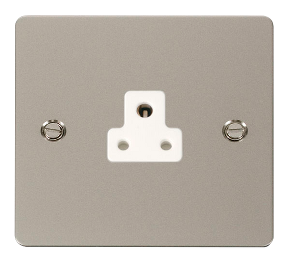 Click® Scolmore Define® FPPN039WH 2A Round Pin Socket Pearl Nickel White Insert
