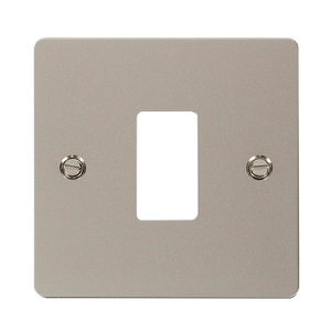 Click® Scolmore GridPro® FPPN20401 1 Gang GridPro® Frontplate - Pearl Nickel Pearl Nickel  Insert