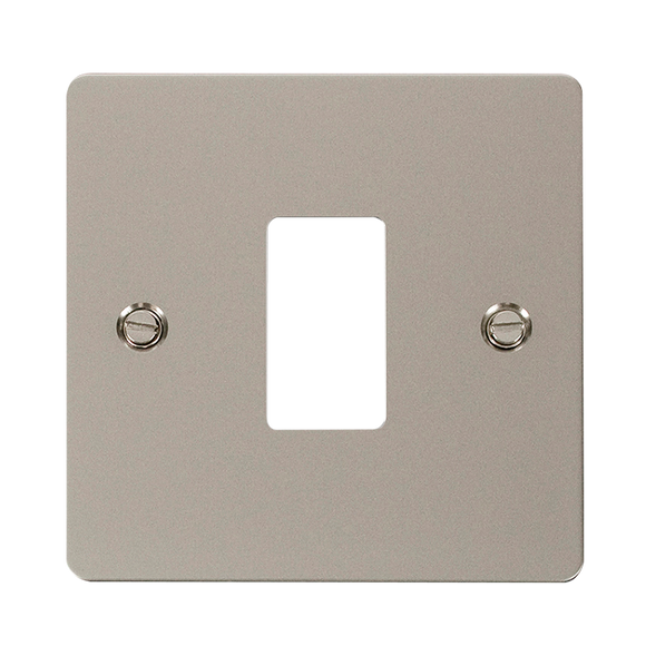 Click® Scolmore GridPro® FPPN20401 1 Gang GridPro® Frontplate - Pearl Nickel Pearl Nickel  Insert