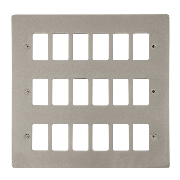 Click® Scolmore GridPro® FPPN20518 18 Gang GridPro® Frontplate - Pearl Nickel Pearl Nickel  Insert