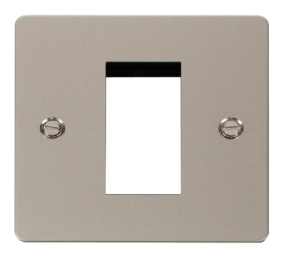 Click® Scolmore Define® FPPN310 1 Gang New Media™ Unfurnished Plate - 1 Aperture  Pearl Nickel  Insert