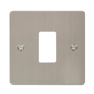 Click® Scolmore GridPro® FPSS20401 1 Gang GridPro® Frontplate - Stainless Steel Stainless Steel  Insert