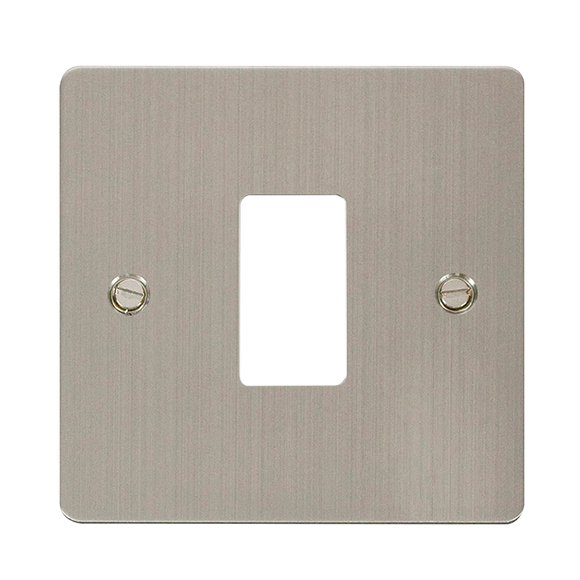 Click® Scolmore GridPro® FPSS20401 1 Gang GridPro® Frontplate - Stainless Steel Stainless Steel  Insert