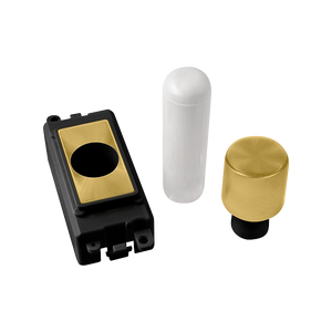 Click® Scolmore GridPro® GM050BKSB 1 Module Dimmer Mounting Kit - Black - Satin Brass Satin Brass Black Insert