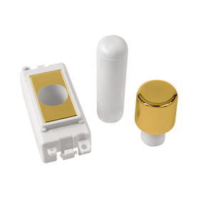 Click® Scolmore GridPro® GM050PWBR 1 Module Dimmer Mounting Kit - White - Polished Brass Polished Brass Polar White Insert