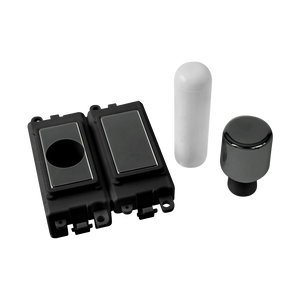 Click® Scolmore GridPro® GM150BKBN 2 Module Dimmer Mounting Kit - Black - Black Nickel Black Nickel Black Insert