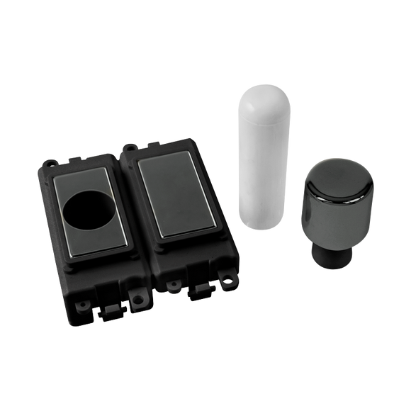 Click® Scolmore GridPro® GM150BKBN 2 Module Dimmer Mounting Kit - Black - Black Nickel Black Nickel Black Insert