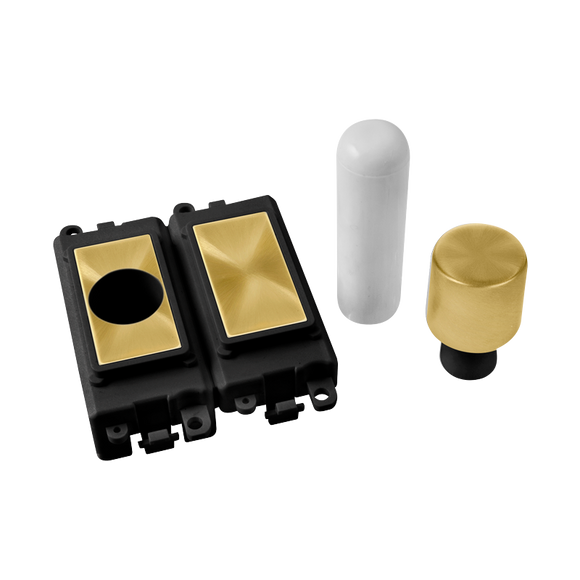 Click® Scolmore GridPro® GM150BKSB 2 Module Dimmer Mounting Kit - Black - Satin Brass Satin Brass Black Insert