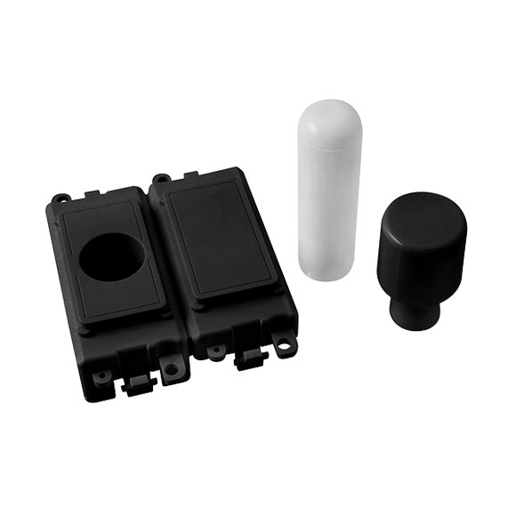 Click® Scolmore GridPro® GM150BK 2 Module Dimmer Mounting Kit - Black  Black Black Insert