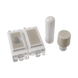 Click® Scolmore GridPro® GM150PWPN 2 Module Dimmer Mounting Kit - White - Pearl Nickel Pearl Nickel Polar White Insert