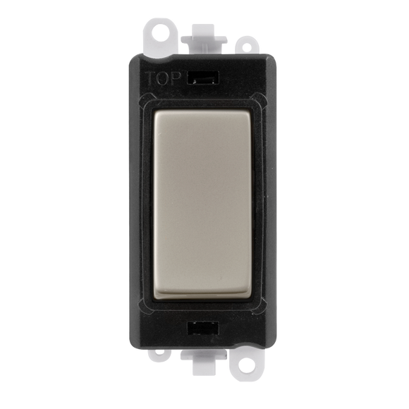 Click® Scolmore GridPro® GM2001BKPN 20AX 1 Way Switch Module - Black - Pearl Nickel Pearl Nickel Black Insert