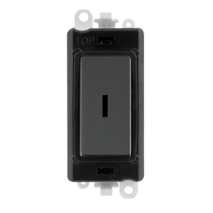 Click® Scolmore GridPro® GM2003BKBN 20AX 2 Way Keyswitch Module - Black - Black Nickel Black Nickel Black Insert