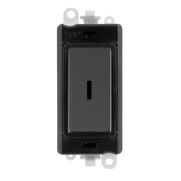 Click® Scolmore GridPro® GM2003BKBN 20AX 2 Way Keyswitch Module - Black - Black Nickel Black Nickel Black Insert