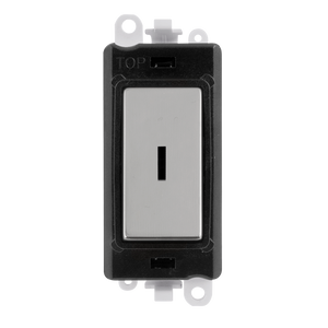 Click® Scolmore GridPro® GM2003BKCH 20AX 2 Way Keyswitch Module - Black - Polished Chrome Polished Chrome Black Insert