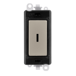 Click® Scolmore GridPro® GM2003BKPN 20AX 2 Way Keyswitch Module - Black - Pearl Nickel Pearl Nickel Black Insert