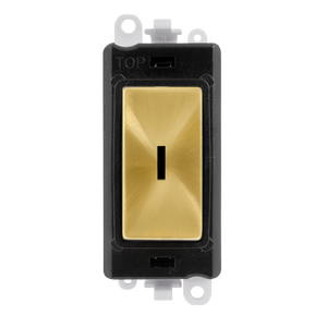 Click® Scolmore GridPro® GM2003BKSB 20AX 2 Way Keyswitch Module - Black - Satin Brass Satin Brass Black Insert