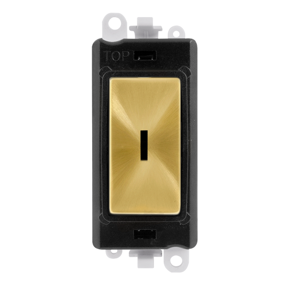 Click® Scolmore GridPro® GM2003BKSB 20AX 2 Way Keyswitch Module - Black - Satin Brass Satin Brass Black Insert