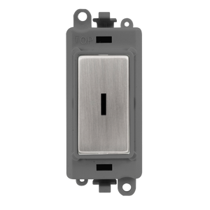 Click® Scolmore GridPro® GM2003GYSS 20AX 2 Way Keyswitch Module - Grey - Stainless Steel Stainless Steel Grey Insert