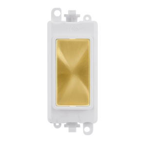 Click® Scolmore GridPro® GM2008PWSB Blank Module - White - Satin Brass Satin Brass Polar White Insert